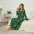 thumbnail image 3 of DISNIMO Christmas Snowflake Print Nightgown for Women Long Sleeve Nightshirt Full Length Sleepwear V Neck Soft Night Gowns, XL, 3 of 8