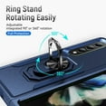 thumbnail image 4 of Nalacover Military Grade Heavy Duty Case for Samsung Galaxy Z Fold4, Rugged Rotated Ring Holder Kickstand Bracket Cover with Magnetic Car Mount Soft TPU Shockproof Lens Protective Case, Blue/Blue, 4 of 9