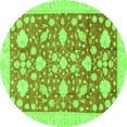 thumbnail image 1 of Ahgly Company Indoor Round Oriental Green Traditional Area Rugs, 4' Round, 1 of 4
