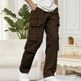 thumbnail image 6 of Muscularfit Carpenter Summer Pants Men Work Brown Slacks Cargo Full Baggy High Waisted Wide-Leg Pants Men,XXL, 6 of 7