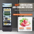 thumbnail image 5 of Commercial Merchandiser Refrigerator, 6.8 Cu.Ft / 195L Beverage Refrigerator Cooler Merchandiser, Glass Door Display Refrigerator Upright Fridge with 3 Adjustable Shelves, Customizable Lightbox, 5 of 7