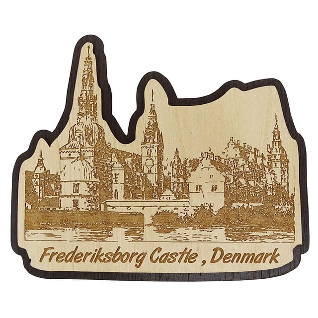 Printtoo Frederiksborg Castle Engraved Fridge Magnet Souvenir Wooden Gift Collectibles
