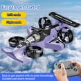 thumbnail image 4 of 2-in-1 Land Air Drone Aircraft, Durable Remote Control Quadcopter Airplane Toy for All Ages (Purple 1Pc), 4 of 10