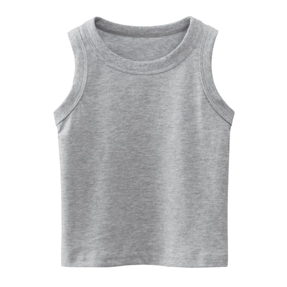 UACY Kids Sleeveless Undershirt Tank Top for Boys Girls Inner Wear Comfortable Breathable Soft Loungewear Pajama Base (Grey, 5-6 Years)