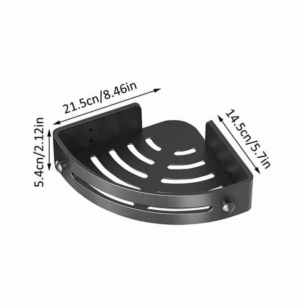 SakerPlus No-Drill Bathroom Corner Shelf, Strong Adhesive Wall Mount Organizer with Adjustable Tier, Rustproof ABS Material for Shower Storage, Easy to Clean & Removable