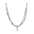 thumbnail image 1 of Collier Croix Perle Superposée pour Femmes Collier Ras du Cou Superposé Pendentif Croix, 1 of 5