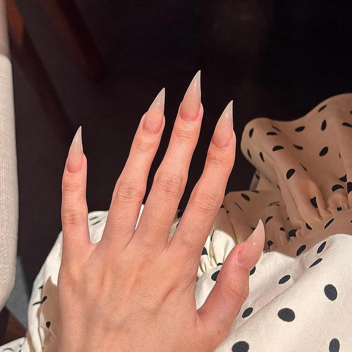 Cute Cat Claw Press on Nails Nude Short Stiletto Handmade Reusable Thick Acrylic Cat Dragon Eagle Claw False Nail Glossy Glue on Nail
