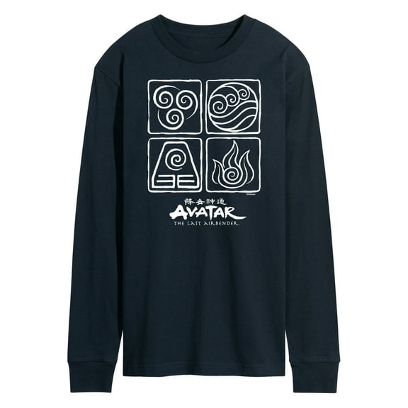 Avatar - The Last Airbender - Four Elements Inverse - Men's Long Sleeve T-Shirt