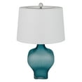 thumbnail image 3 of HomeRoots 524788 26 in. Glass Table Lamp with White Empire Shade, Aqua, 3 of 3