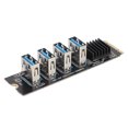 thumbnail image 2 of M.2 NVME To PCIE 1X Riser Card, M.2 To 4 PCIE Ports Riser Card High Stability Wide Compatibility 4 Ports  For Mining, 2 of 8