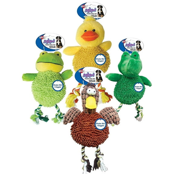 ethical pets gigglers chicken dog toy assorted size:2 assorted animals