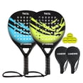thumbnail image 1 of CAMEWIN 2 Palas de Pádel con Fundas, 2 Raquetas y 4 Pelotas,Kit de Raquetas para Pádel Fabricadas 100% Fibra de Carbono y Núcleo de Espuma Flexible de Memoria EVA, para Principiantes e Intermedios, 1 of 8