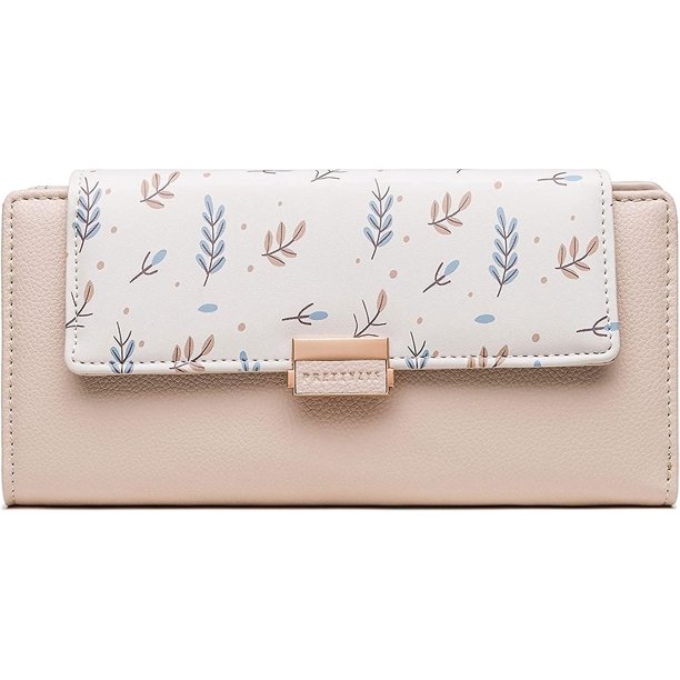 Cartera con Solapa de bloqueo Rfid de cuero Pu YONGSHENG Color albaricoque para mujer, bolsa de herramientas, tarjetero de gran capacidad