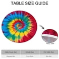 thumbnail image 6 of Colorful Tie Dye Mandala Pattern Round Fitted Tablecloth with Elastic Edge,Dining Table Cover Waterproof,Outdoor Round Tablecloth for Camping,Dining,Indoor and Outdoor, 6 of 7