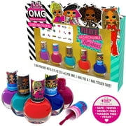 L.O.L Surprise! O.M.G Sister Colorful Scented and Peelable Nail Polish Set with File, Sticker for Kids Girls