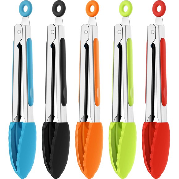 Pinzas de silicona Mudder Mini de 7 pulgadas para ensaladas, asar a la parrilla y freír