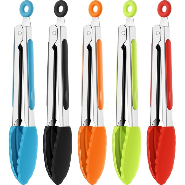 Pinzas de silicona Mudder Mini de 7 pulgadas para ensaladas, asar a la parrilla y freír
