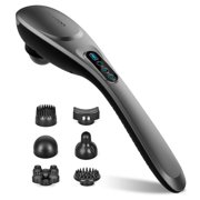 Handheld Percussion Massager - 6 Interchangeable Nodes, 6 Speeds & 6 Modes, Portable Cordless Electric Deep Tissue Massage for Muscle Back Neck Shoulder Foot Leg Body Pain Relief, Car Home & Office