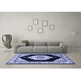 thumbnail image 3 of Ahgly Company Machine Washable Indoor Rectangle Medallion Blue Traditional Area Rugs, 2' x 4', 3 of 4