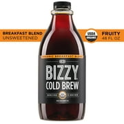 Bizzy Organic Cold Brew Coffee, Breakfast Blend, Unsweetened, 48 oz