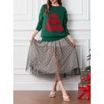thumbnail image 3 of SUNSIOM  Women's Christmas Tree Sweaters Drop Shoulder Long Sleeve Round Neck Ribbed Loose Knitted Tops, 3 of 6