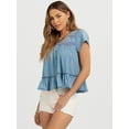thumbnail image 2 of Jessica Simpson Women's Kamiya Cotton Peplum Hem Blouse, Sizes XS-XL, 2 of 6