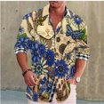 thumbnail image 1 of Camisa de solapa de manga larga con estampado floral para hombre, ropa de verano cómoda con botones para playa hawaiana de Vaion, 1 of 6