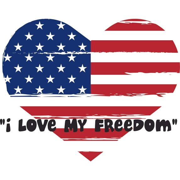 American Flag Heart Customized Wall Decal - Custom Vinyl Wall Art - Personalized Name - Baby Girls Boys Kids Nursery Daycare Bedroom Wall Decal Room Decor Wall Stickers Decoration Size (15x30 inch)