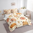 thumbnail image 3 of Homewish Cartoon Capybara 7pcs Bedding Comforter Set For Children Teens,Strawberry Donuts Dessert Queen Bedding Sets Super Cozy,Cute Stars Print Queen Sheet Sets,Breathable Home Decor,Reversible, 3 of 8