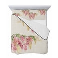 thumbnail image 7 of Quilts Twin-XL Size Bedding Set, Pink Weeping Floral Lightweight Quilted Comforter, Spring Summer Pastoral Flowers Rustic Soft Bedspread Coverlet with Pillow Covers for All Season, 68" x 98", 7 of 7