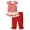 Red, variant on RYRJJ Kids Toddler Baby Girls Summer Clothes Cute Ruffle Short Sleeve Striped T Shirts and Capris Pants Outfits Sets