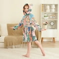 thumbnail image 4 of FORMRS Niños Bathrobe Unisex Hooded Robe Soft Plush Pajamas Sleepwear, Size 2-3T, Art City, 4 of 7