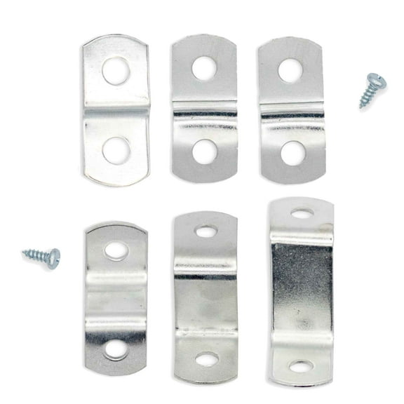 Assorted Offset Mounting Canvas Clips for Picture Framing with Pan-Head Screws - 10 of Each Size