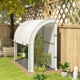 thumbnail image 2 of Outsunny Serre Adossée avec Housse en PE, Serre de Jardinage, Blanc, 2 of 10