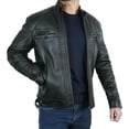 thumbnail image 4 of Men's Quilted Black Real Leather Jacket, 4 of 7