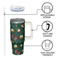 thumbnail image 3 of 30 oz Reindeer Merry Christmas Tumbler with Handle and Straw, Stainless Steel Cup 30 oz, Leak Proof Holiday Mug, Festive Gift Ideas, 3 of 5