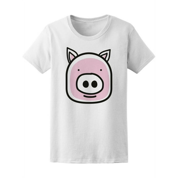 Cute Cartoon Piggy T-Shirt Women -Image by Shutterstock, Female Small