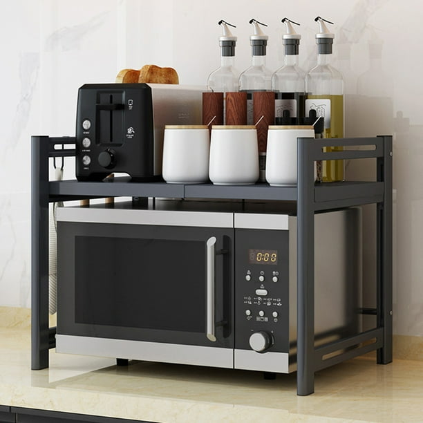 2 Tiers Microwave Oven Stand, Microwave Oven Rack,Wood Microwave Oven