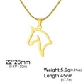 thumbnail image 2 of Horse Pendant Necklaces 14K Yellow Gold Necklace Animal Horse Head Horserace Chain Horse Lover Lucky Amulet Jewelry, 2 of 8