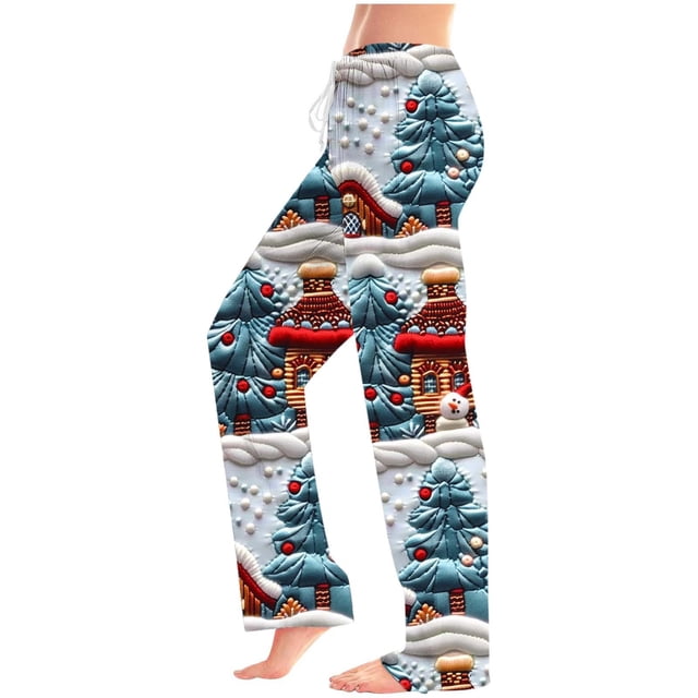 Puyaiuu Womens Flannel Pajama Pant with Drawstring - Winter Warm Buffalo Plaid Pajama Pant - Soft Fleece Pjs Bottom Casual Elastic Waist Lounge Pants Soft Sleep Bottoms Gift
