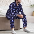 thumbnail image 7 of Lsque Skull flower leaf purple Pattern Long Sleeve Pajama Set for Men - Soft 2-Piece Sleepwear and Loungewear Set with Pockets, Comfy Nightwear-Medium, 7 of 7