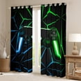 thumbnail image 2 of Erosebridal Gaming Curtains Video Game Gamer Blackout Curtains for Living Room, Teens Blue Green Gamepad Curtains & Drapes 52''Wx84''L, 2 of 5