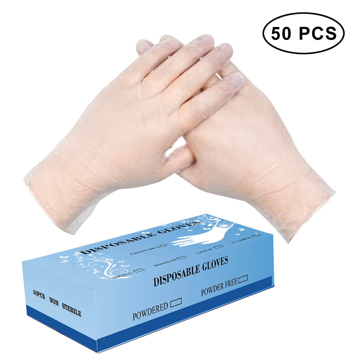 Latex Free,High Density Safety Protective Gloves Allergy L 100 Pcs KAIXLIONLY Vinyl Gloves Disposable Clear Powder Free 