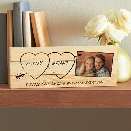 Carved Wood Sign - Personalized Carved in Love Photo Mini Wood Pallet