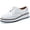 White, variant on Women's Platform Lace-Up Wingtips Square Toe Oxfords Shoe