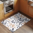 thumbnail image 2 of Area Rug 2 x 3 Ft, Grey Orange Botanical Indoor Accent Bathroom Rugs for Kitchen/Laundry Room, Watercolor Spring Floral Summer Leaf Washable Non-Slip Runner Floor Mat for Entryway, Living Room, 2 of 8