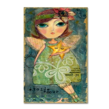 Trademark Fine Art 'Big Eyed Girl Star Lover Fairy' Canvas Art by Wyanne
