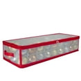 thumbnail image 3 of Northlight Transparent Zip Up Christmas Storage Box - 29" - Holds 80 Ornaments - Red and Clear, 3 of 4