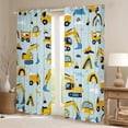 thumbnail image 2 of Manfei Construction Vehicle Blackout Curtains Set of 2 (52x84 Each) for Boys, Yellow Cartoon Truck Window Curtains, Rainbow Cloud Curtains and Drapes, Living Room Curtains Decor, 2 of 6