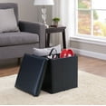 thumbnail image 6 of Mainstays Collapsible Storage Ottoman, Carbon Black Faux leather, 6 of 6